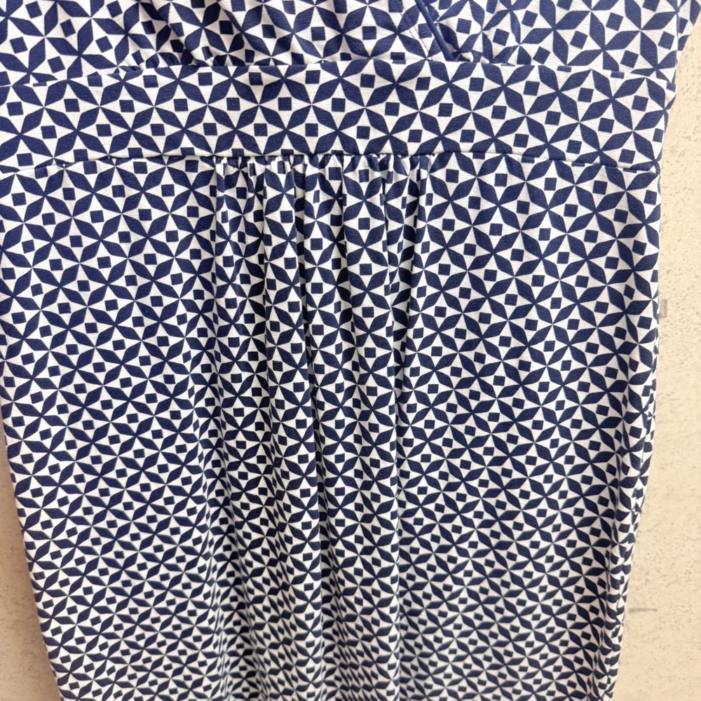 Boden 8P Women Dark Navy Blue White Geometric Preppy Soft Jersey Nautical Dress - Picture 7 of 9